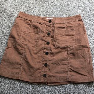 Brown faux suede skirt